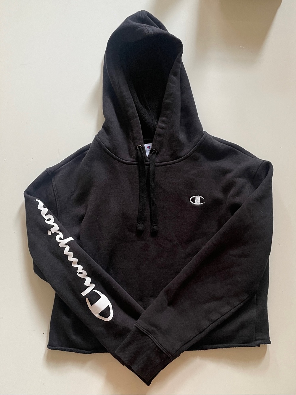 Champion Black cropped hoodie